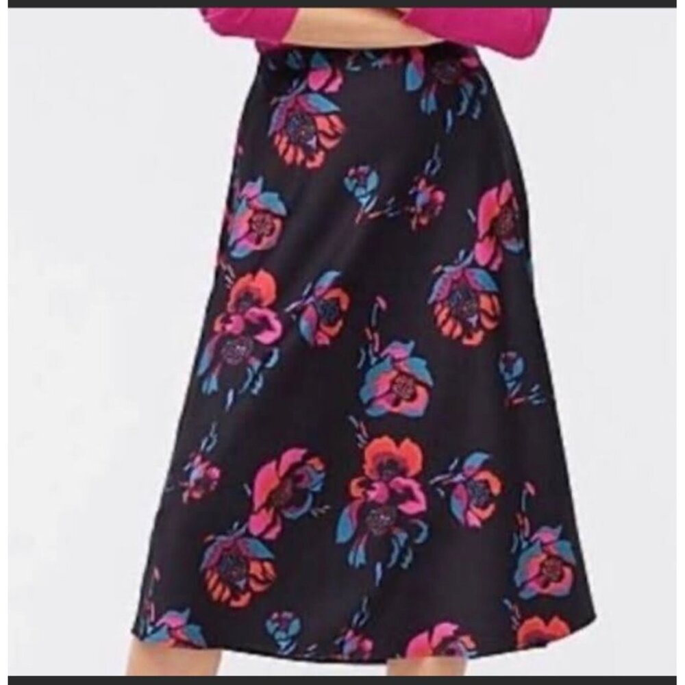 J crew floral midi‎ skirt size S